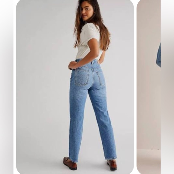 Free People We The Free The Pacifica  High Rise Straight Leg Light wash Jeans 26 - Picture 3 of 14